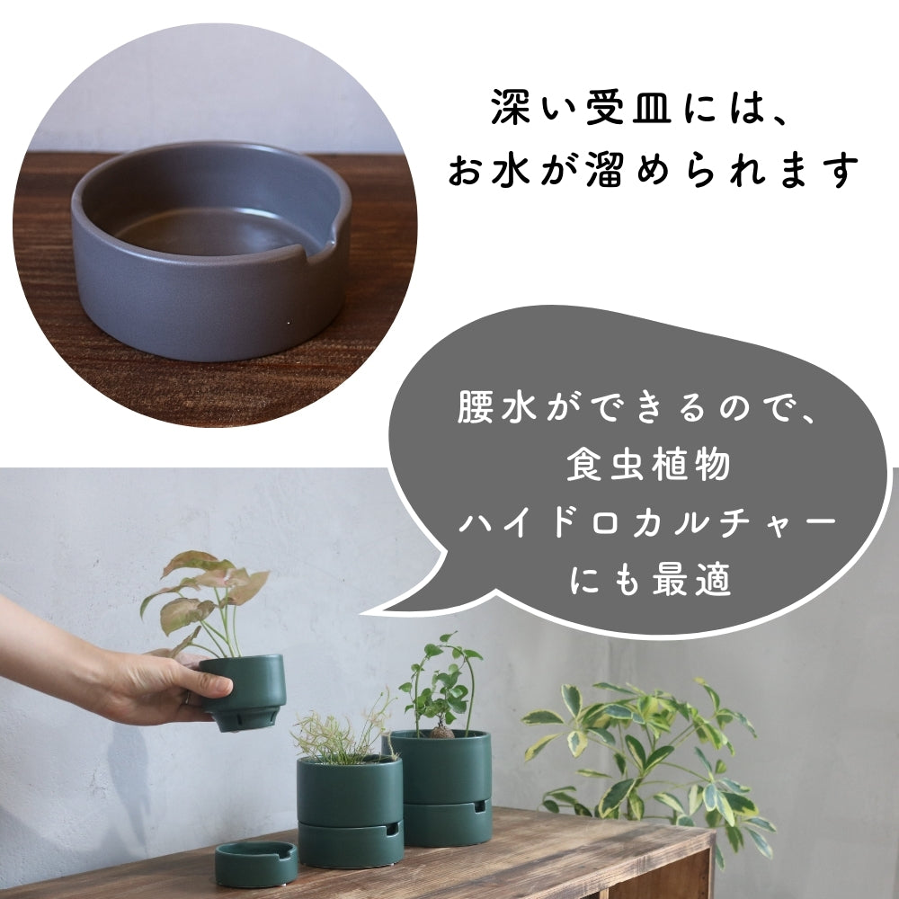 食虫植物・ハイドロカルチャーにぴったり｜陶器 植木鉢｜4号｜すーさん