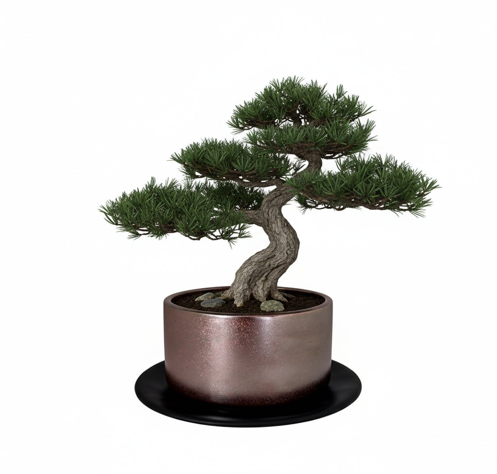 【アウトレット品】盆栽鉢 筒型 ガーネット 受け皿付き