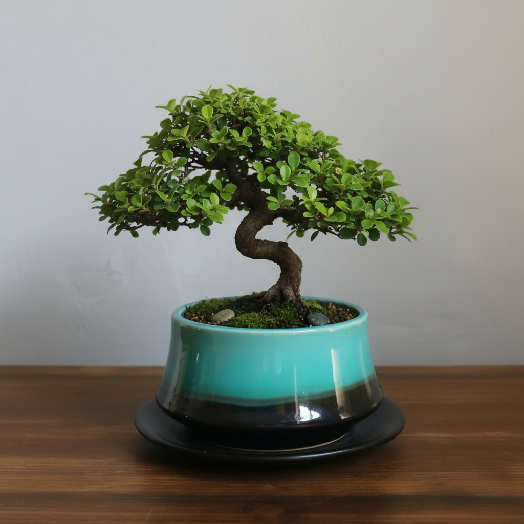 盆栽鉢 山型 受け皿付き