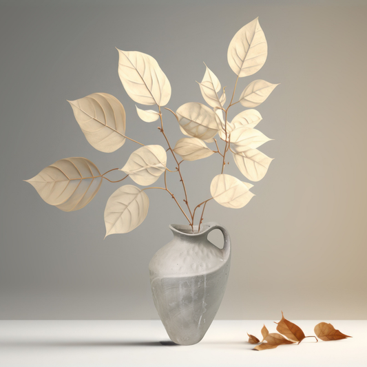 【アウトレット品】とって付き 背の高いグレーの陶器の花瓶