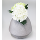 【アウトレット品】すず型 グレーの丸みのある陶器の花瓶 Lサイズ