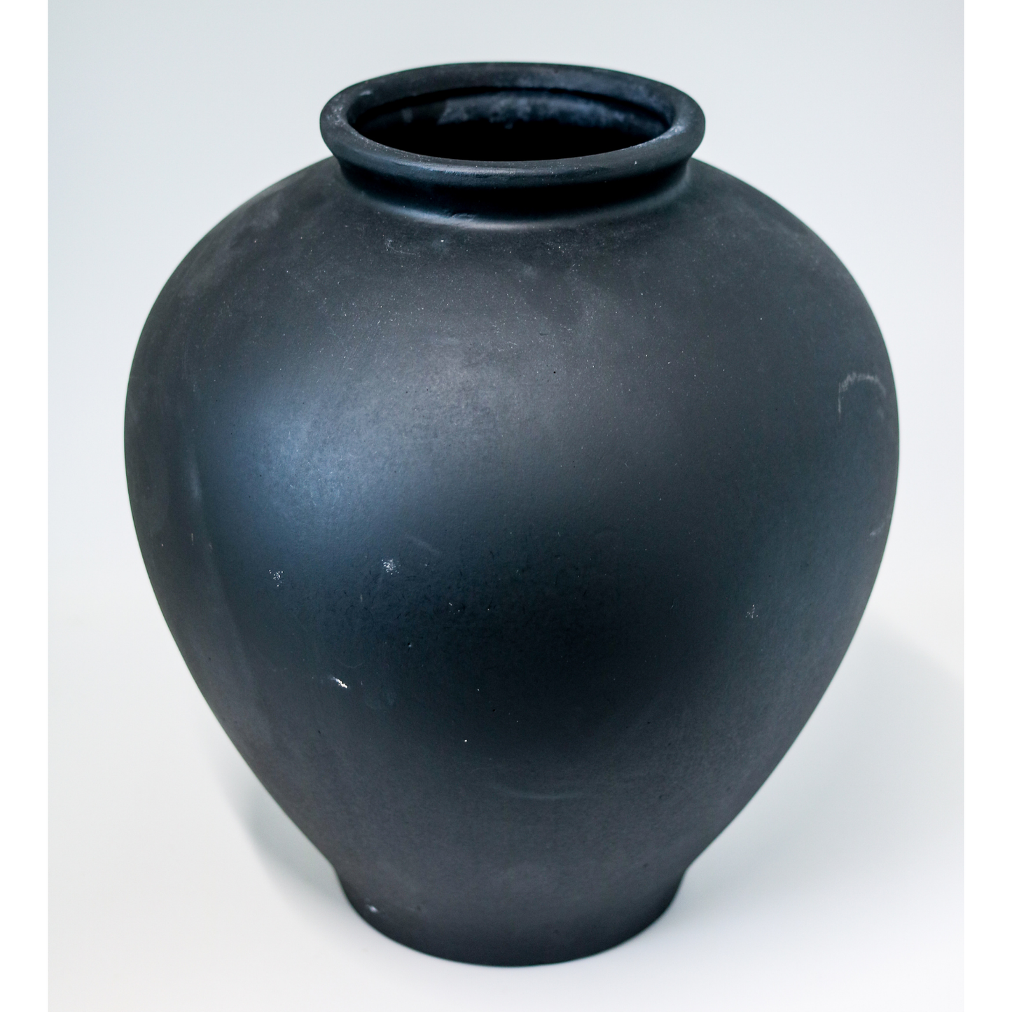 【アウトレット品】壺型 大きなブラックの陶器の花瓶