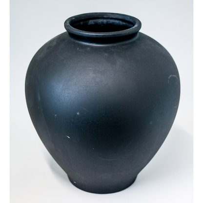 【アウトレット品】壺型 大きなブラックの陶器の花瓶