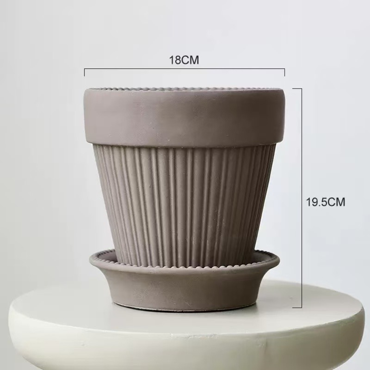 5-6号|ブラック ブラウン|おしゃれで可愛い鉢|受け皿付|カヌレ鉢 5-6号|ブラック ブラウン|おしゃれで可愛い鉢|受け皿付|カヌレ鉢