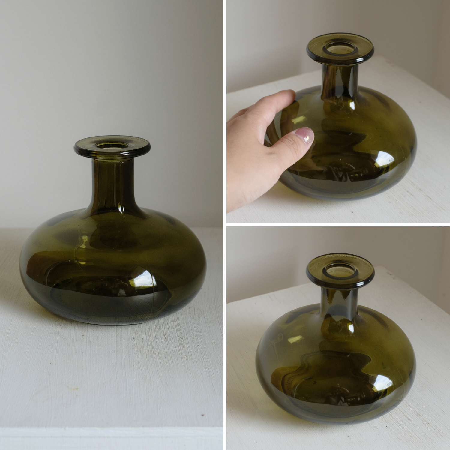 グリーンビーンズ｜グリーンのおしゃれな花瓶｜北欧 安い ガラス