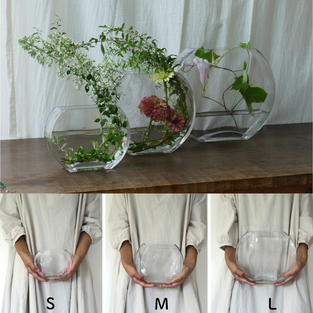 ガラス花瓶|卓上|とうめい|北欧|メダカ鉢_S@鉢の専門店onajimi ガラス花瓶|卓上|とうめい|北欧|メダカ鉢_S@鉢の専門店onajimi