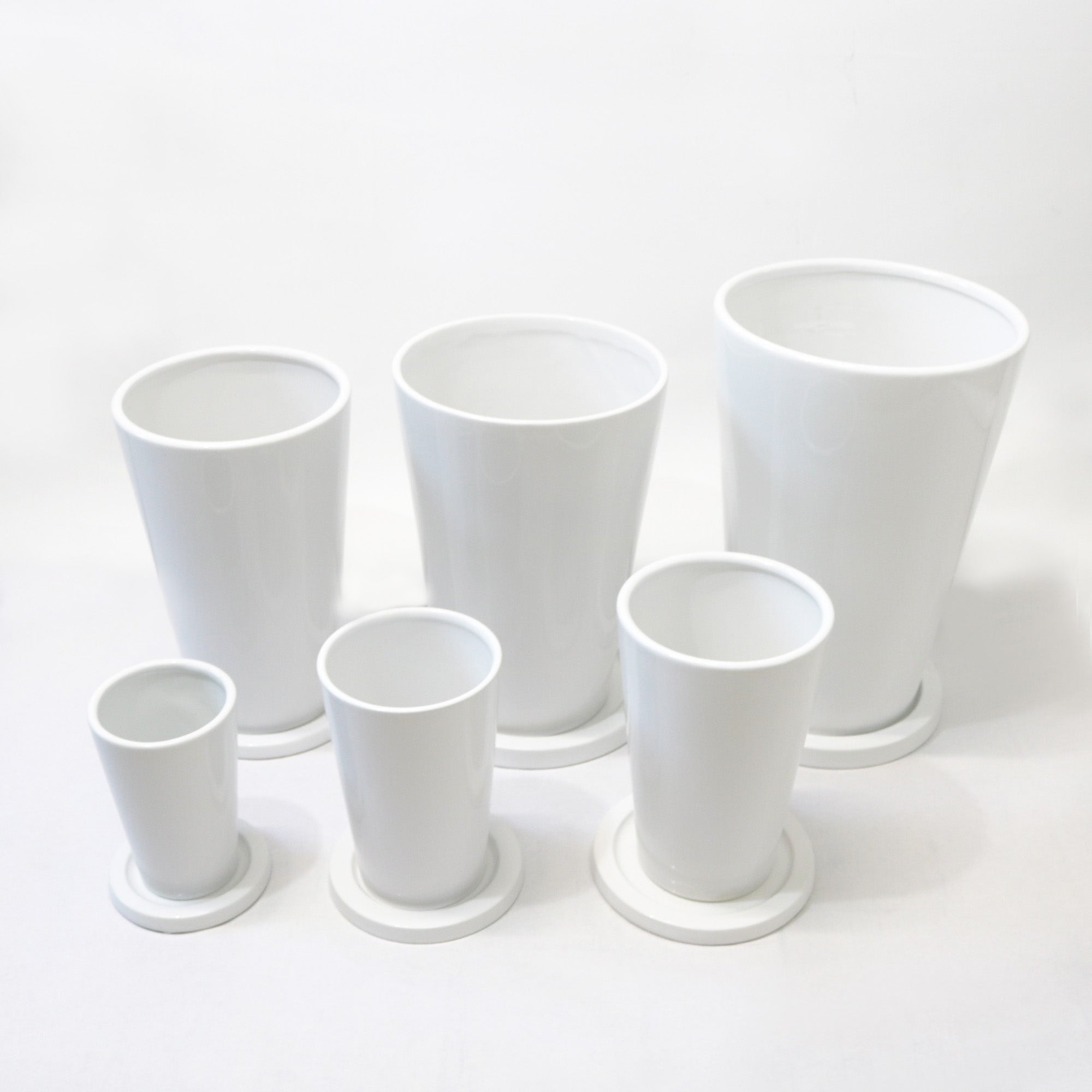 鉢専門店】onajimiのシンプルな白色の室内用植木鉢 陶器 環境に