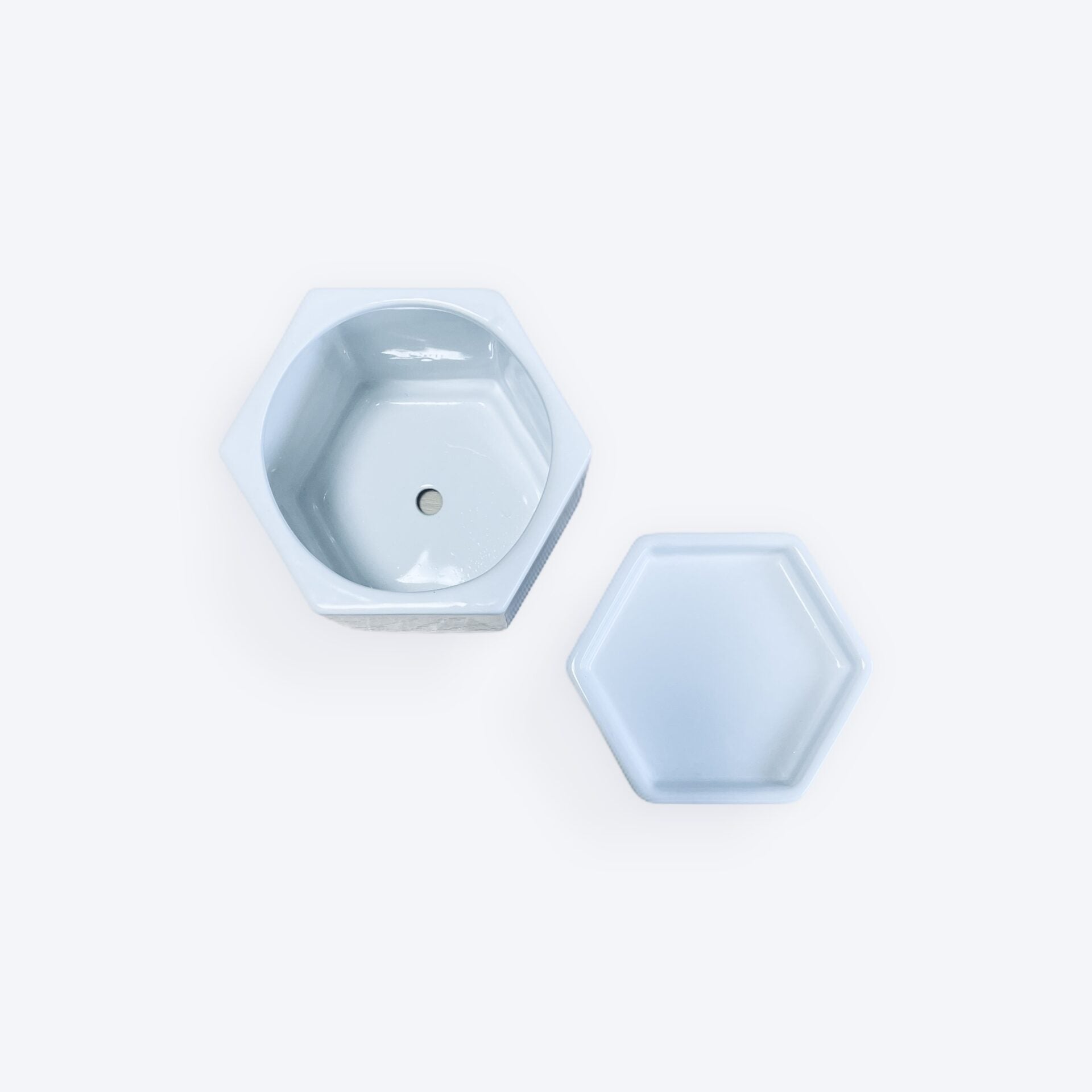 植木鉢｜床置き｜白色｜室内用｜六角さん_L＠鉢の専門店onajimi