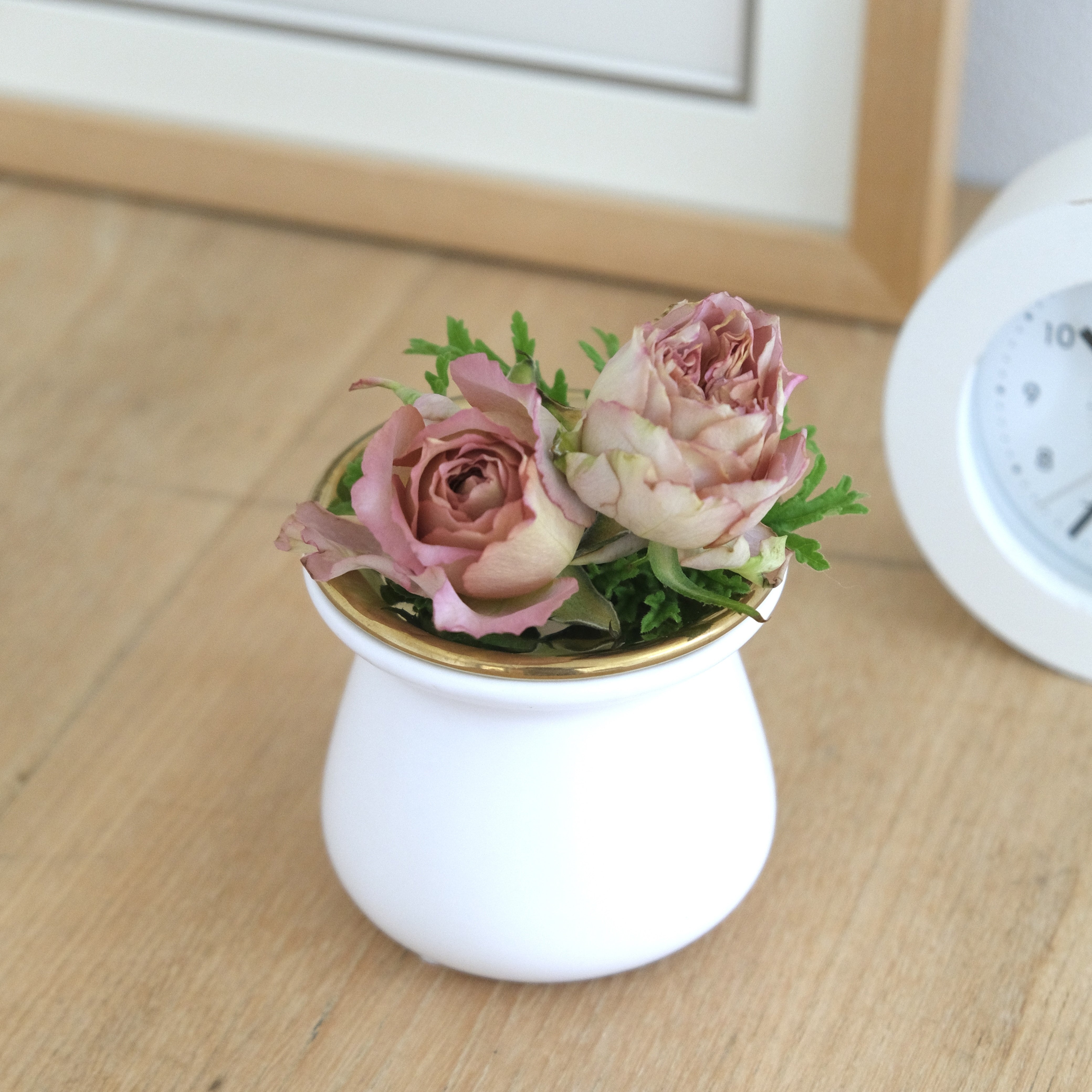 陶器の花瓶｜卓上｜マットホワイト｜北欧風｜マリモ＠鉢の専門店