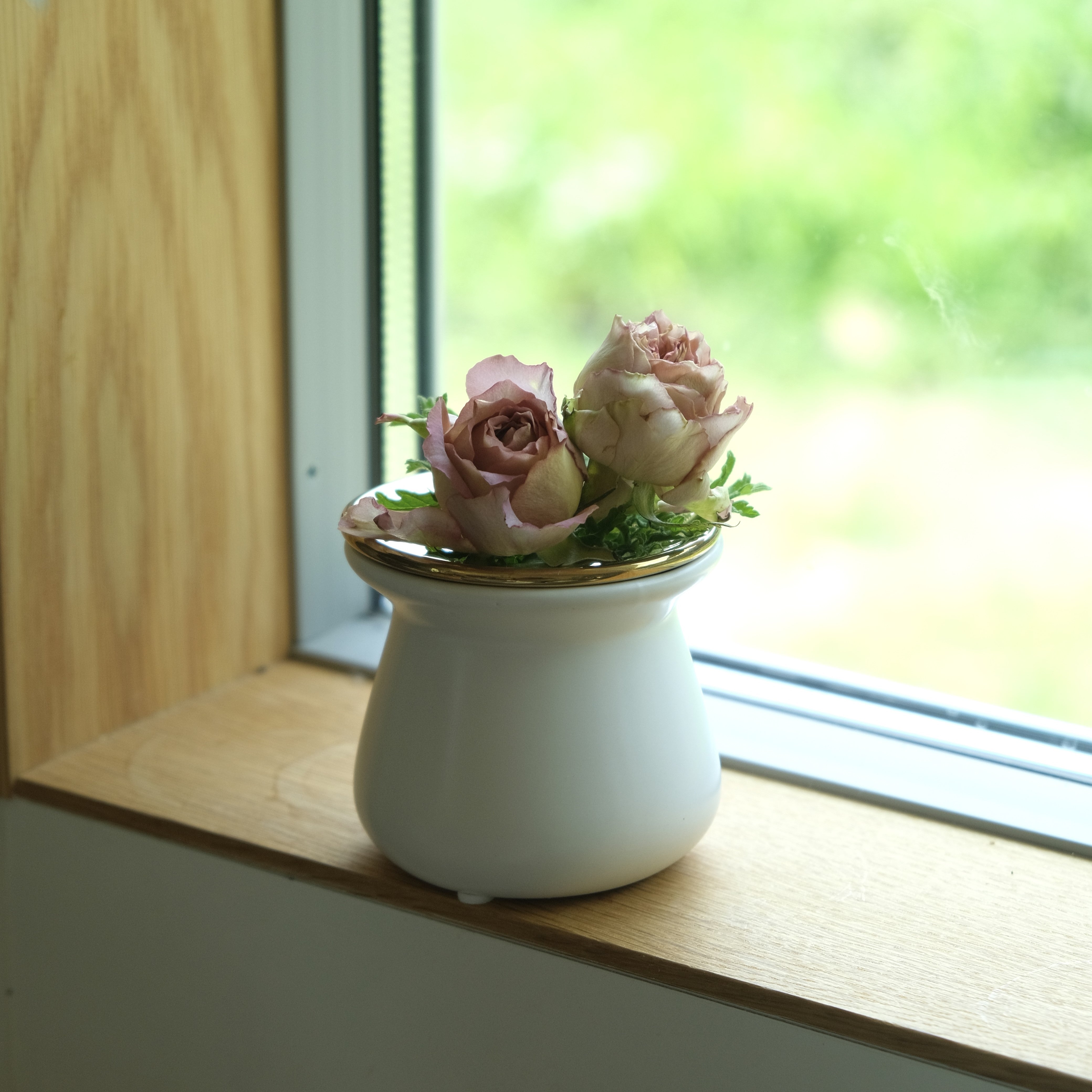 陶器の花瓶｜卓上｜マットホワイト｜北欧風｜マリモ＠鉢の専門店